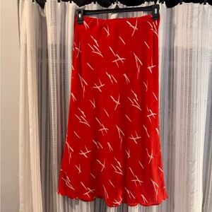 Red Patterned Women's Skirt